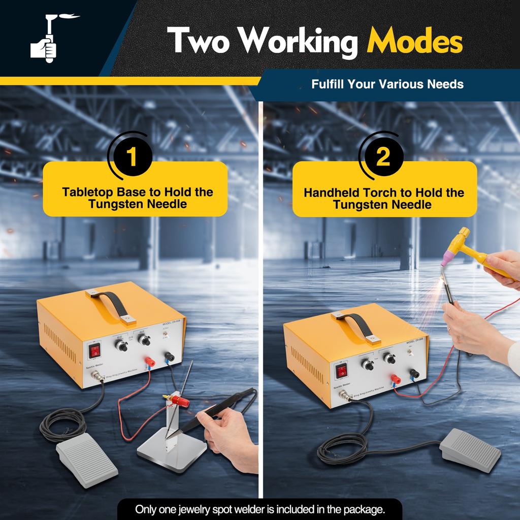 Adjustable Current Jewelry Spot Welder Machine W/ Handheld Welding Gun - 600W 110V Electric Welding Kit for DIY Jewelry Making