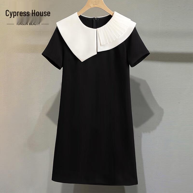 Silbai She Elegant Color-Block Lapel Midi Dress 2XL