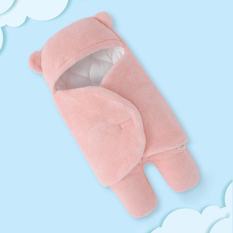 Thickened Anti-Startle Baby Swaddle for Newborn - All-Season Wrap-around Style