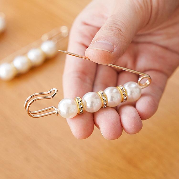 Waistband Waistband Pin Waistband Pin Fixed Clothes Cardigan Sweater Anti-slip Button Needle Imitation Pearl Brooch