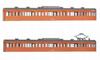 Greenmax N Gauge JNR (JR) 103 Series Low-Frequency, Non-Unit Window, Air-Conditioned, Orange Add-On Moha 2-Car Body Kit 18003 Model Train