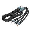 120W 3-in-1 Fast Charging Cable for Huawei, Apple, and Android Devices