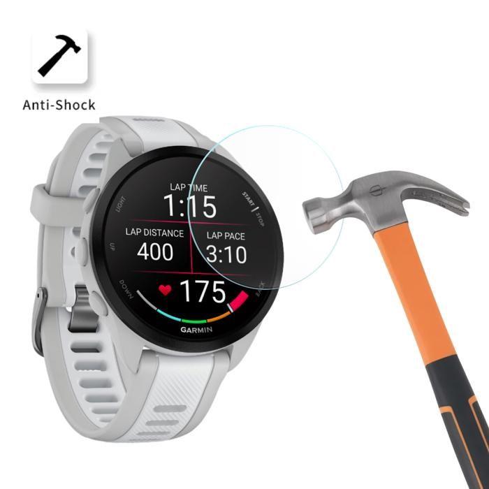 Gehärtetes Glas für Garmin Forerunner 165 / Forerunner 165 Music [2er-Pack] Phonillico Kratzfester Displayschutz für Uhren