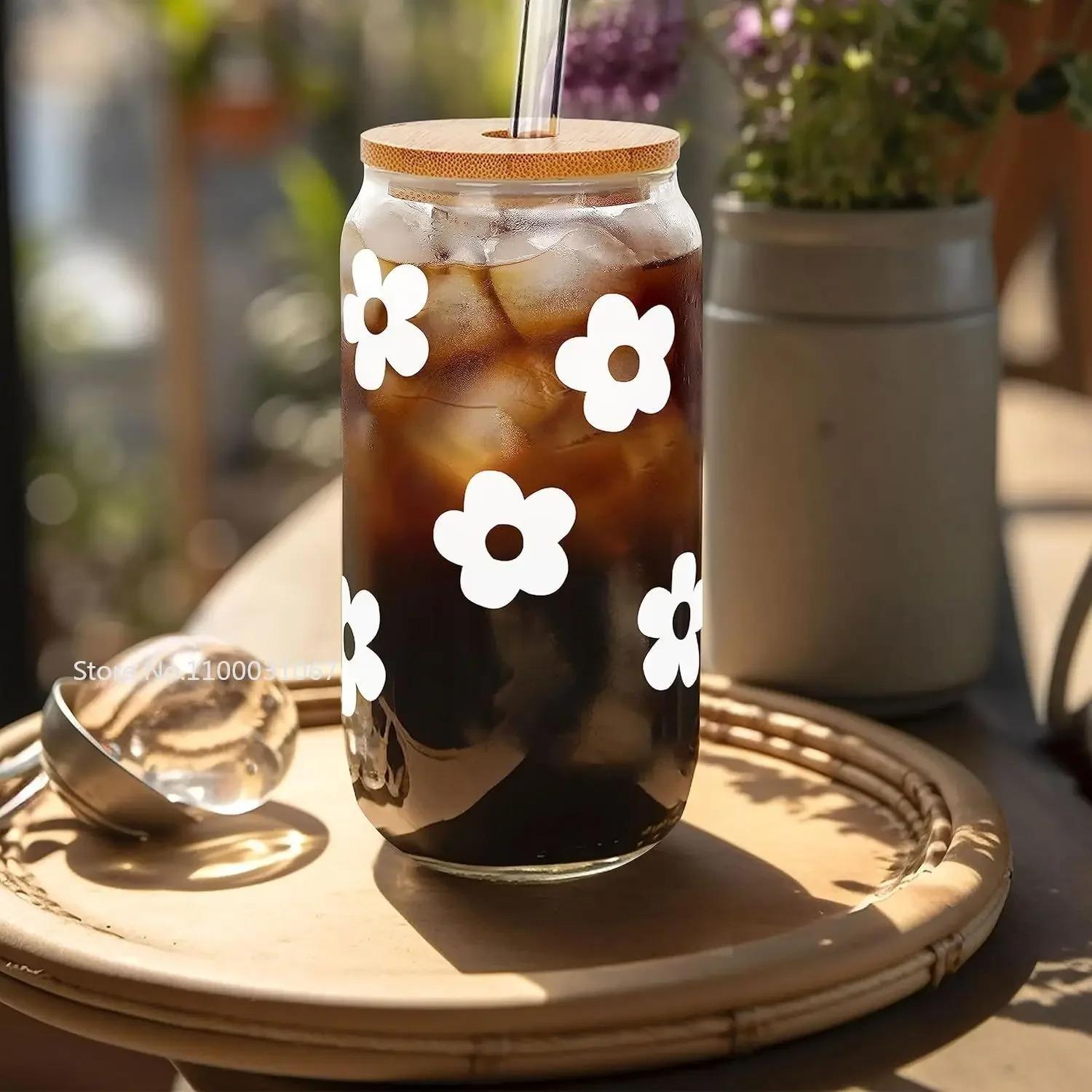 

Стеклянные стаканы Mason Life с крышками и соломинками, стаканы для питья холодного кофе, стаканы-стаканы многоразового использования Boba - набор из 4 шт.