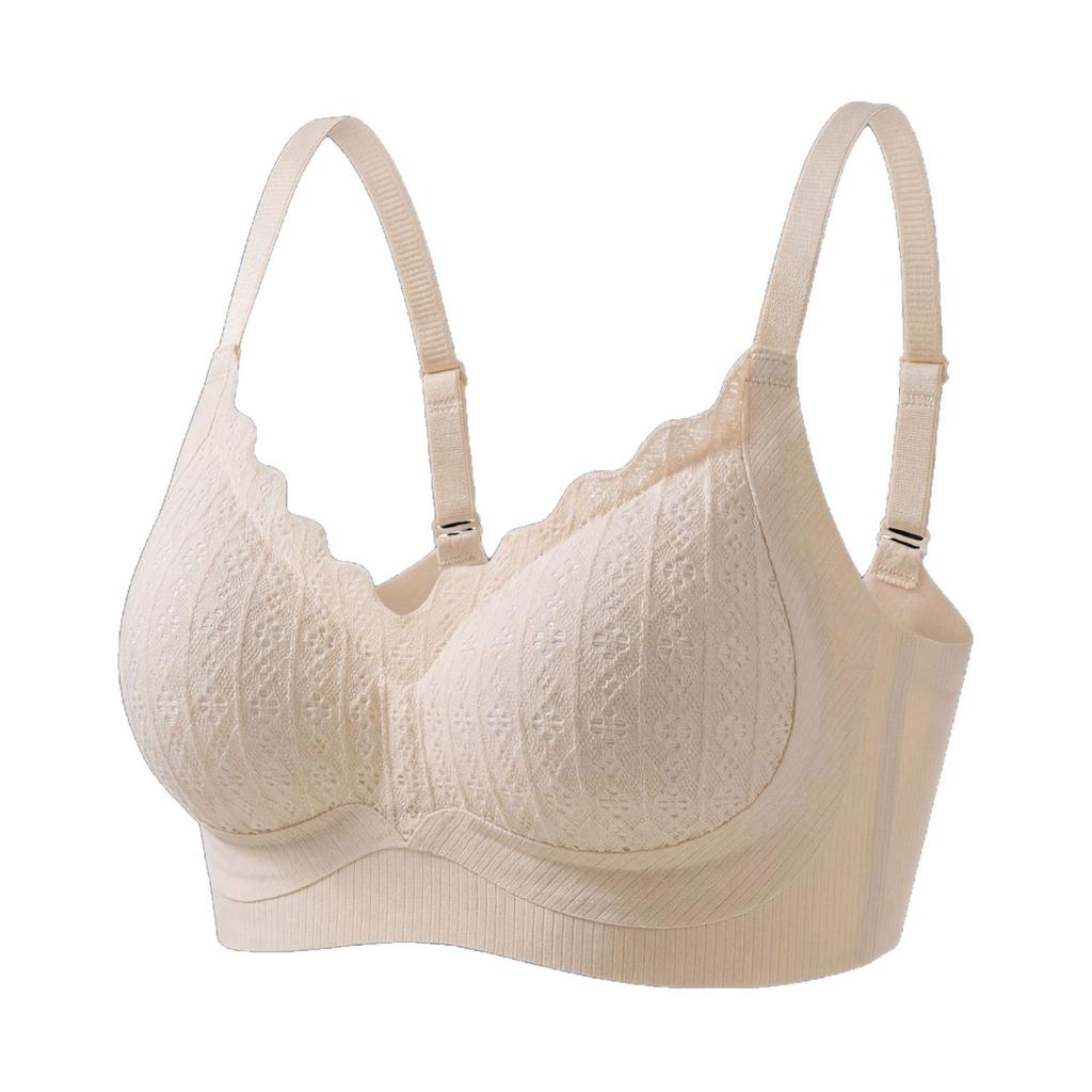 Traceless Beautiful Back Without Steel Ring Gathering Bra Soft Support Thin Cup Lace Girl Fixed Cup Collection Breast Underwear