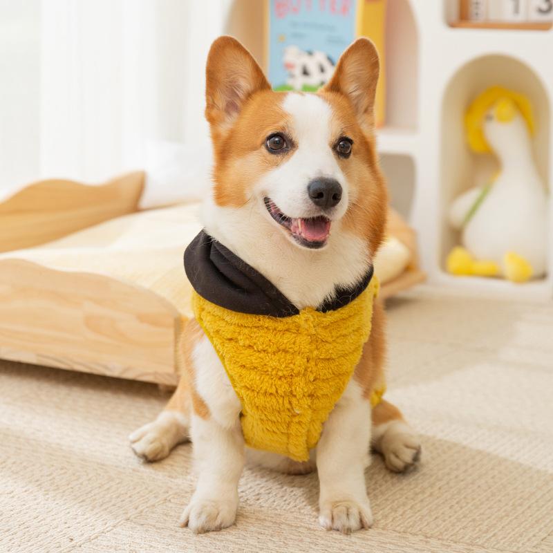 Autumn and Winter Corgi Dachshund Jacquard Shu Cotton Lint Dog Two-legged Flannel Medium and Small Dog Warm Pet Dog Clothes