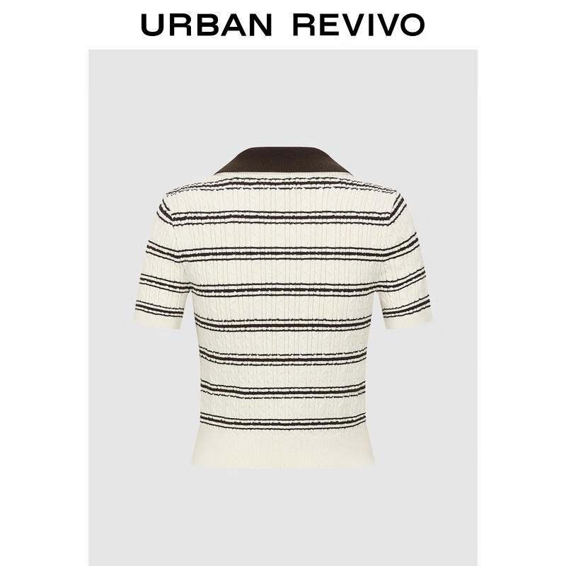 UR Women's Color-block Stripe Polo Knit Shirt