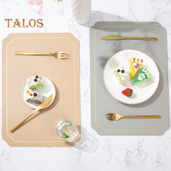 Rectangle Faux Leather Placemat Modern Waterproof Heat-Resistant Non-slip Heat Insulation Dishwasher Safe Dining Table Protection Decoration