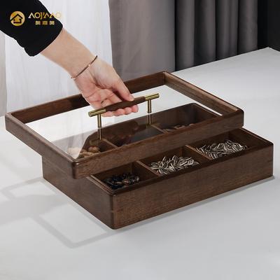 Aufbewahrungsbox Neuer Chinesischer Stil Massivholz Reiner Banddeckel Versiegelt Staubdicht Trockenobstbox Geeignet Wohnzimmer Kaffeetisch Quadratisch