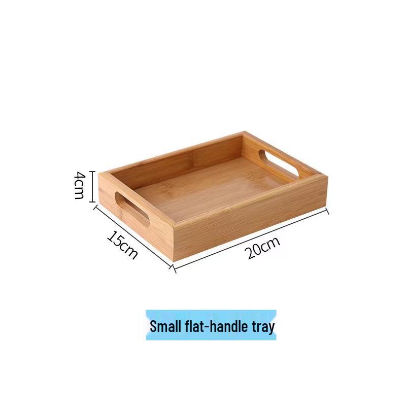 Japanese-Style Bamboo and Wood Tea Tray: Solid Rectangular Serving Tray for Restaurants and Homes