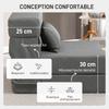 Poltrona convertibile 1 posto, poltrona letto pieghevole, cuscino incluso, per ospiti, soggiorno, piccolo spazio, carico 120 kg, grigio
