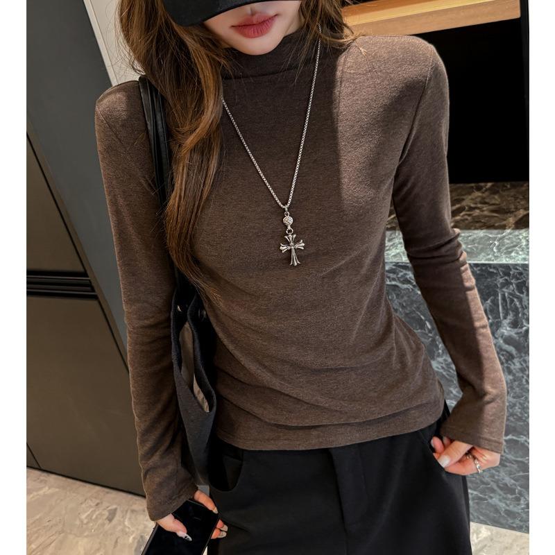 Women S Slim Fit Long Sleeve Turtleneck Base Top Versatile Casual Outerwear