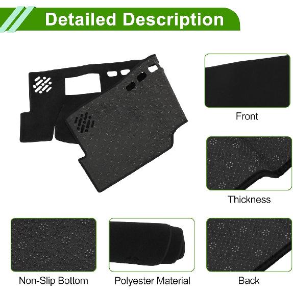 Dash Cover for Toyota Camry Xle Xse 2025-2026 with Hud Dashboard Cover Car Interior Anti-Slip/Anti Dust Polyester Black 1 Pcs