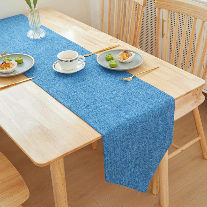 Solid Color Quality Linen Table Runner Simple Modern Rectangular Household Coffee Table Multicolor Table Cloth Bed Flag 30X180cm