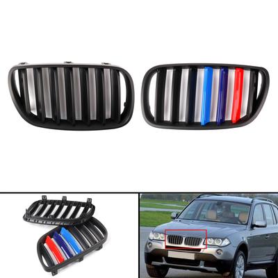 1 Paar M Farbe Mattschwarz Frontstoßstangengitter Für BMW E83 X3 LCI 07-10 Facelift