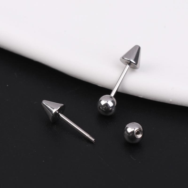 Demon Pointed Cone Cartilage Earring Punk Style Stud 316L Stainless Steel Fashion for Hip Hop Rock Parties