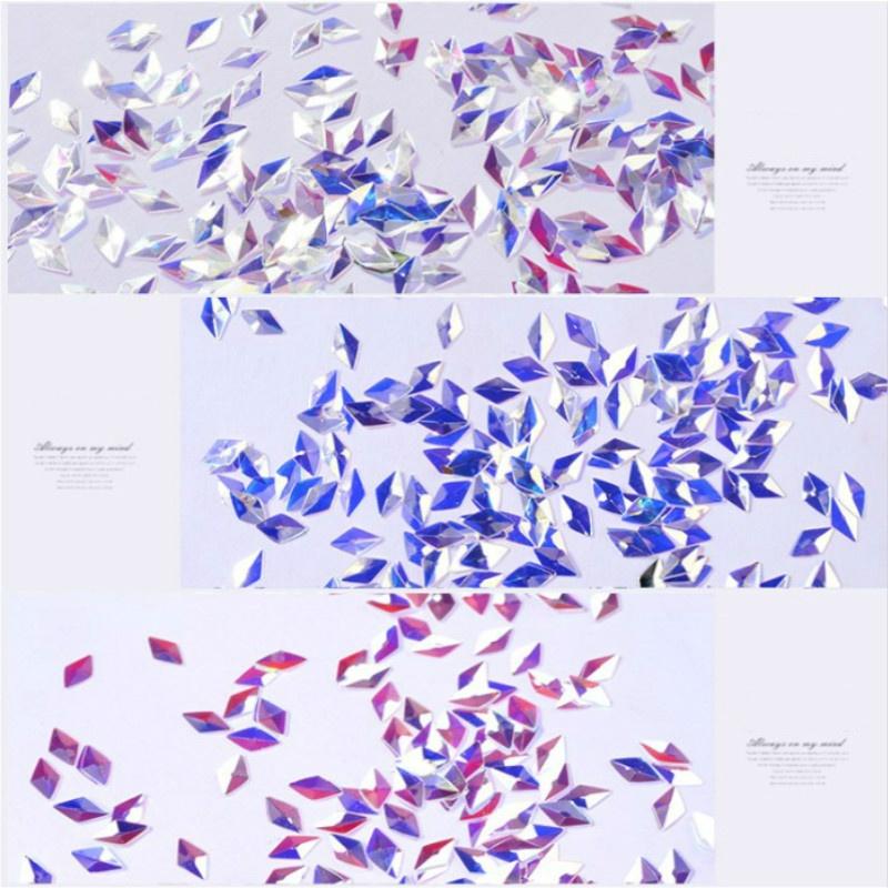 6 Boxes/set Laser Mixed Diamond Nail Glitter Powder Sequins Shinning Colorful 3d DIY