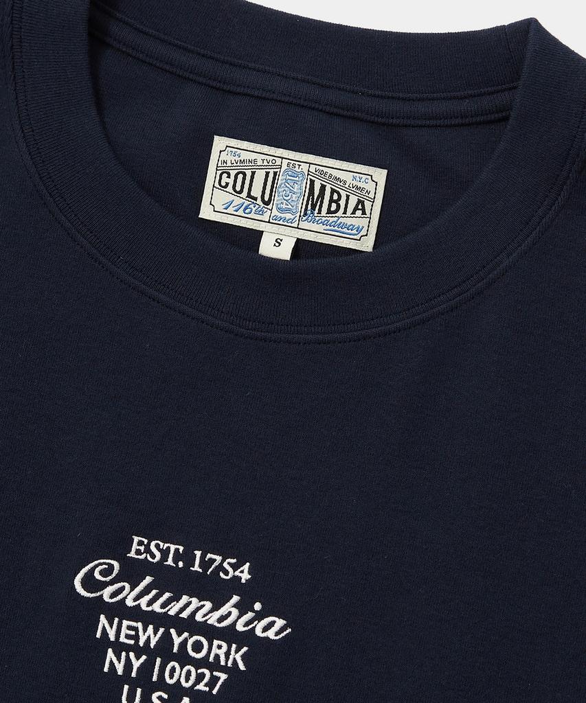 COLUMBIA UNIVERSITY Cu Big Script Women Crop S/S T-Shirts Crown Navy