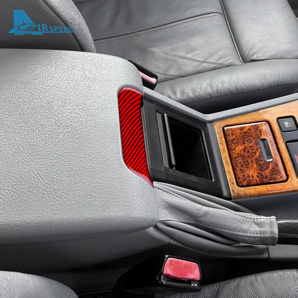 Real Carbon Fiber For BMW 5 Series M5 E39 1998-2003 Storage Box Front Armrest Handle Panel Stickers Interior Trim