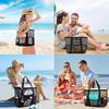 FaJoek Große Netz-Strandtasche Faltbare Strandtasche für Damen, Sandspielzeug-Netzbeutel Tragbarer Netz-Strandspielzeug-Träger