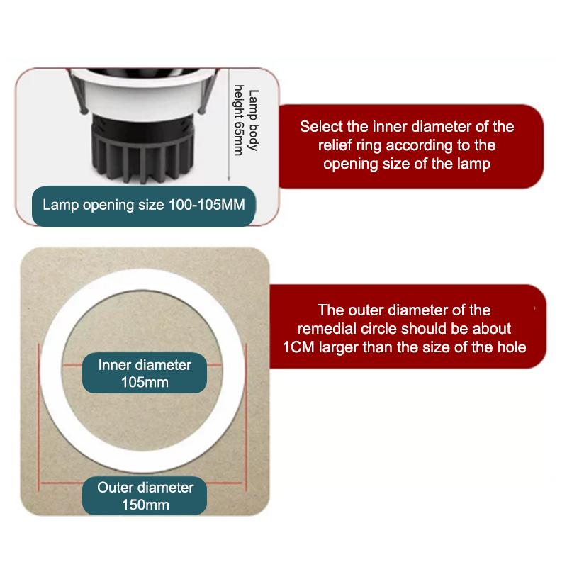1Pc Led Spotlight Downlight O Rings White Lampshade Ring Adapter Concealed Spacers Shims Washers Light Stand Gaskets