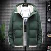Padded-on men's winter new coat youth thickened padded jacket feather Rong padded clothes men's hooded warm