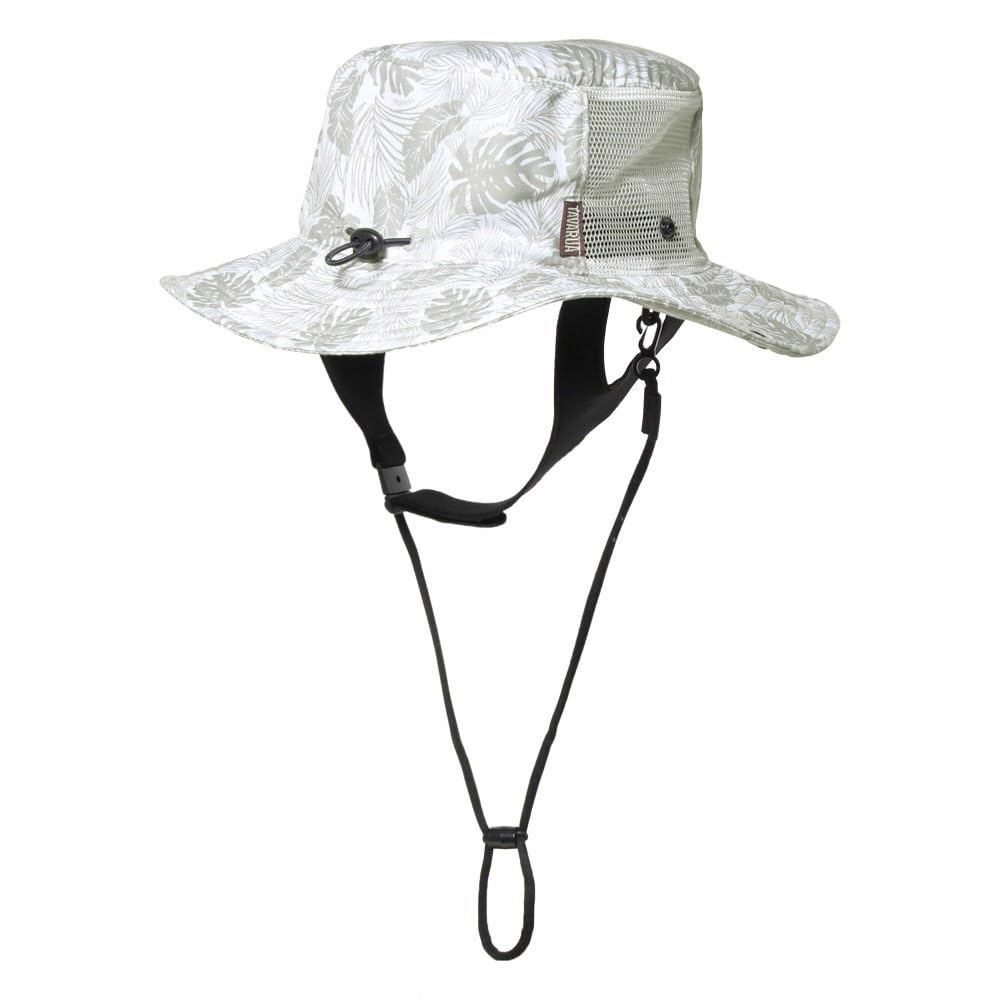Standard Surf Hat Standard Hat TM1005 Unisex Hat FREE SIZE [Tabarua] UPF50+ (TROPICAL WHITE, 61.0 Cm)