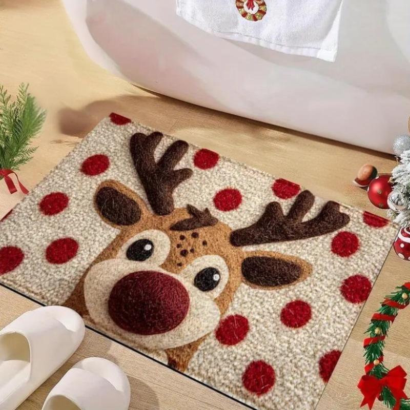 Christmas Door Mat Red Santa Claus Outdoor And Indoor Gingerbread Deer Carpet New Year 2026 Merry Christmas Home Decor Foot Mat