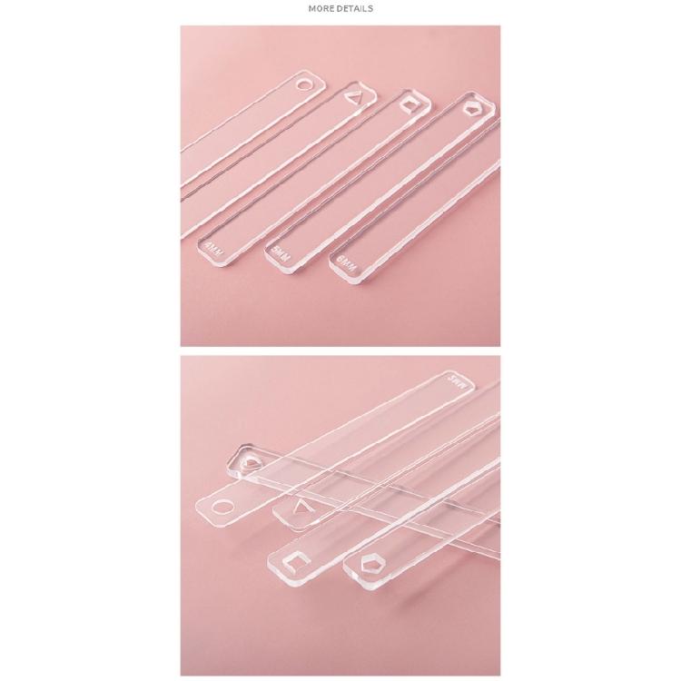 5Pcs Clay Thickness Ruler Clear Acrylic Thickness Gauge For Detailed Pottery Sculpture and Ceramic Texturing Project