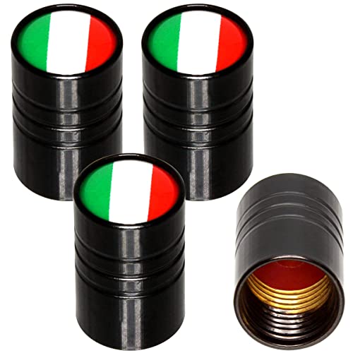 

[NEGUES] Колпачки на ниппель, Колпачки для ниппелей, Колпачки для ниппелей автомобильных шин, Набор из 4 штук, Рисунок национального флага, Универсальные, Италия
