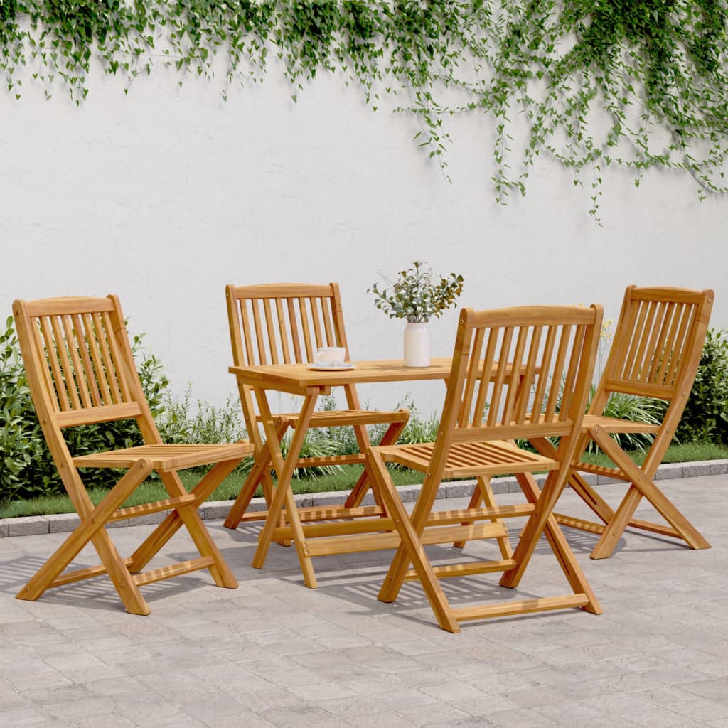 Vidaxl 5-Cz. Zestaw Składanych Mebli Ogrodowych, Lite Drewno Akacjowe