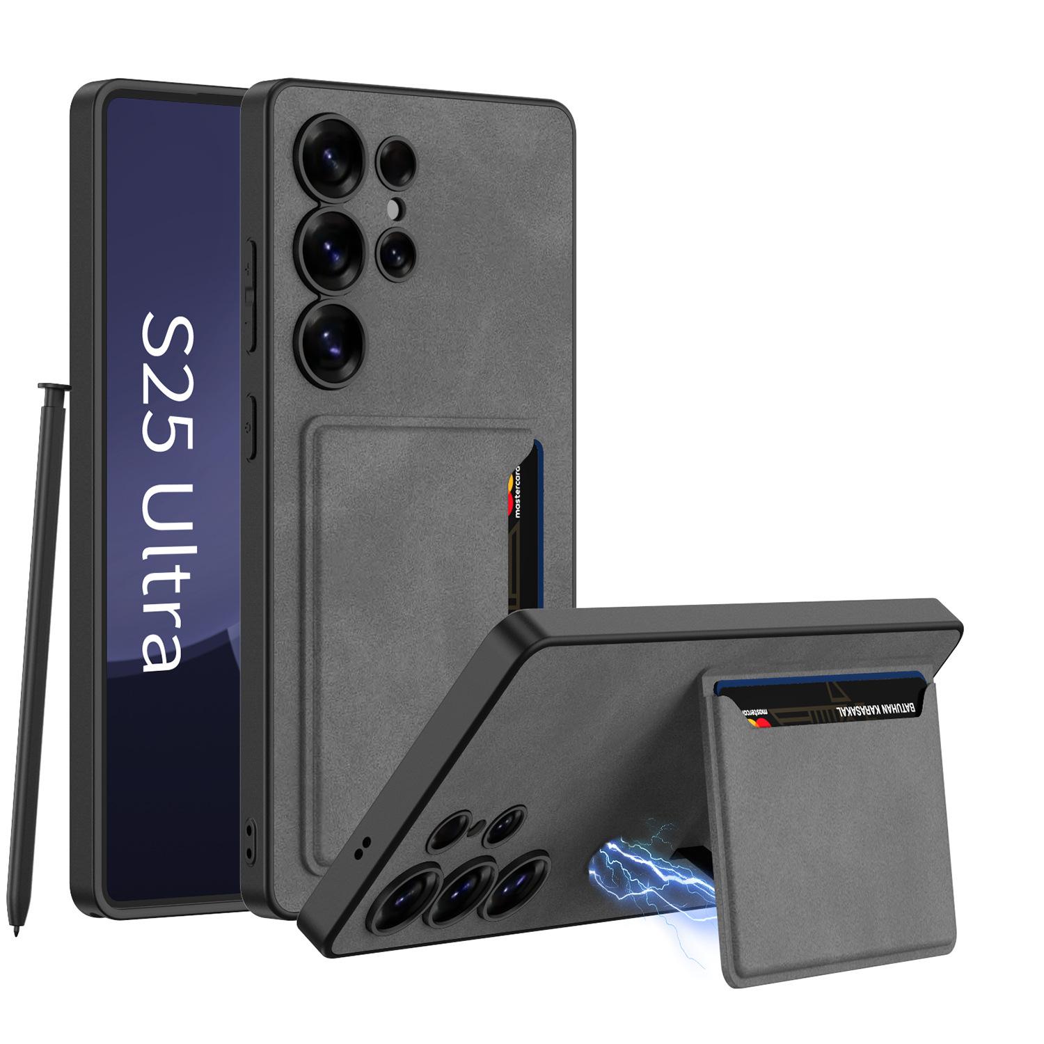 

Чехол для мобильного телефона Samsung S25ultra Матовый Однотонный Кожаный Galaxys25 Ультратонкий Однотонный Чехол-книжка Кронштейн Противоударный SM-S25Ultra