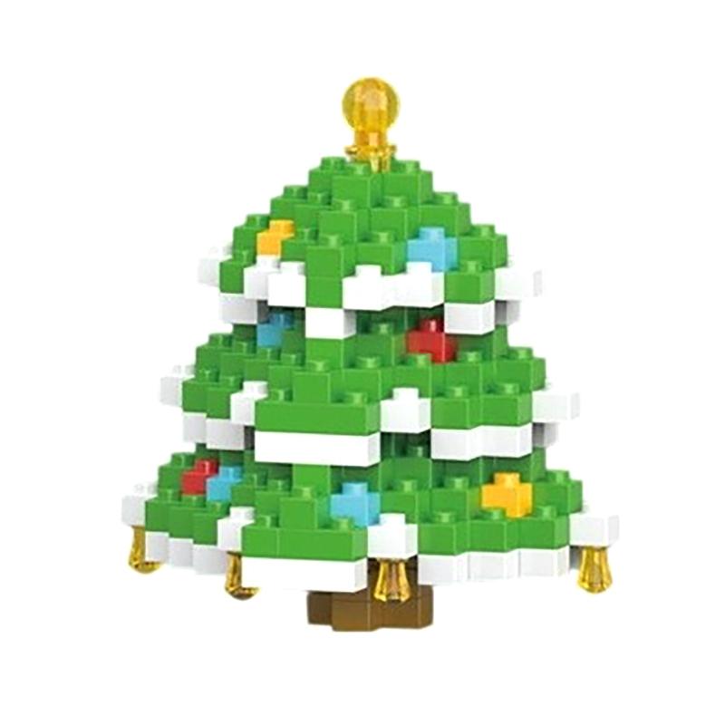 Christmas Gifts Micro Building Block Series Santa Claus Reindeer Puzzle Assembling Bricks Table Decoration Toys Children Kids