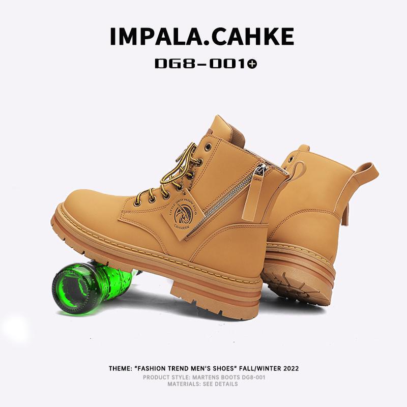 Autumn thick-soled big-head Martin boots men's boots high-street men's shoes new medium-top short boots men's high-top rhubarb boots