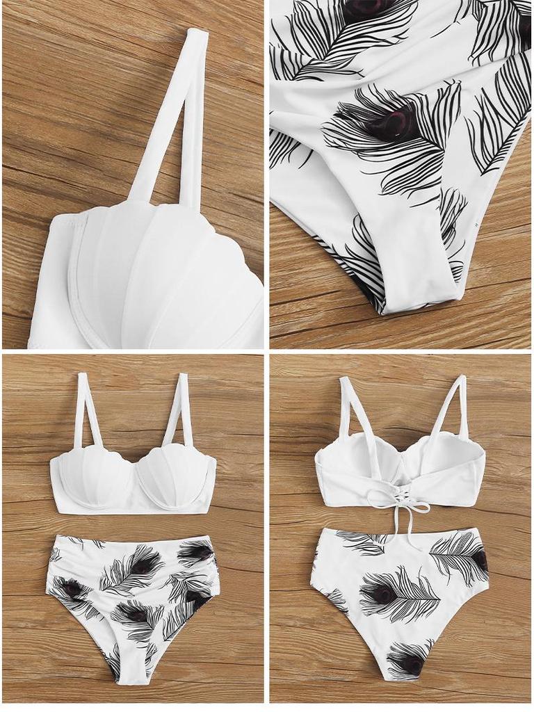 2025 Solid Color Underwire Padded Bikini Top - European & American Style