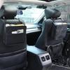 Faux Leather Car Back Seat Organizer Protector with Hanging Storage Bag - Vehicle Interior Organizing Solution