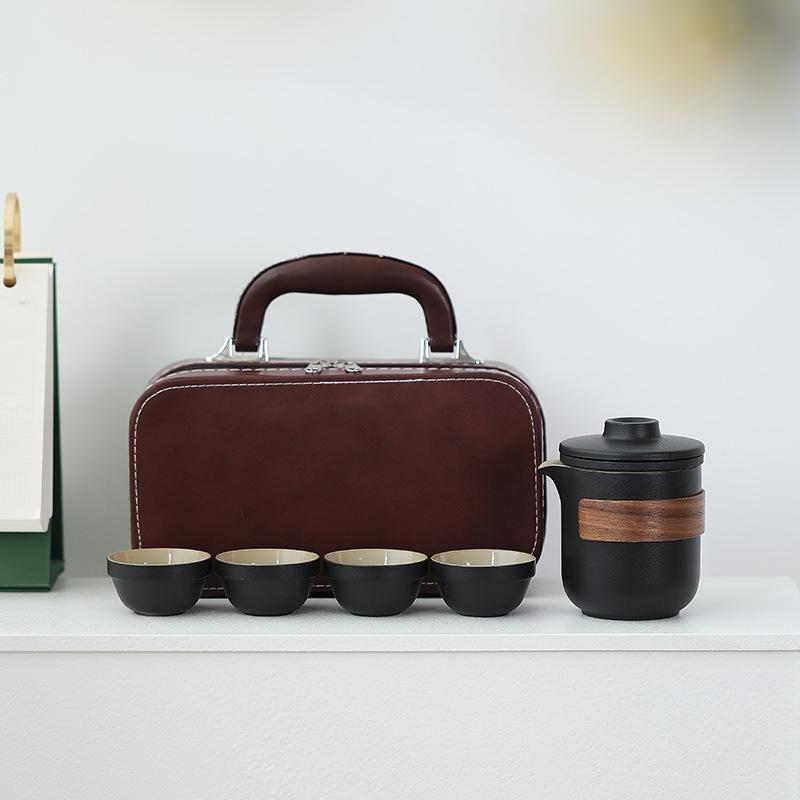 Reise Kung Fu Tee Set Kleines Set Tragbare Kuaike Tasse Ein Topf Vier Tassen Outdoor Teekanne Teetasse Geschenke