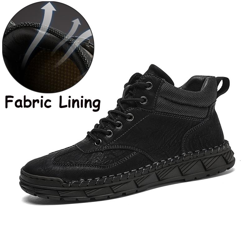 Большие размеры 39-48 Мужская обувь Кожаные туфли на плоской подошве Уличные мужские кроссовки Дышащая мужская повседневная обувь 39 чёрный 4579₽