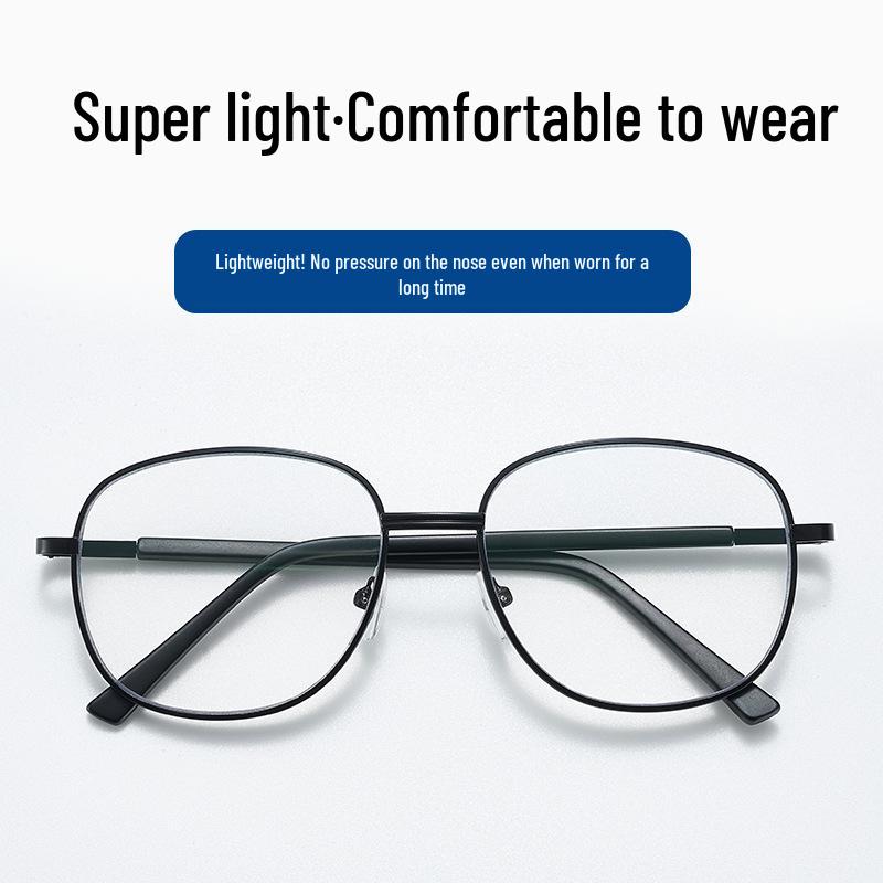 Anti-Blue Light Bifocal Multifocal Round Frame Reading Glasses