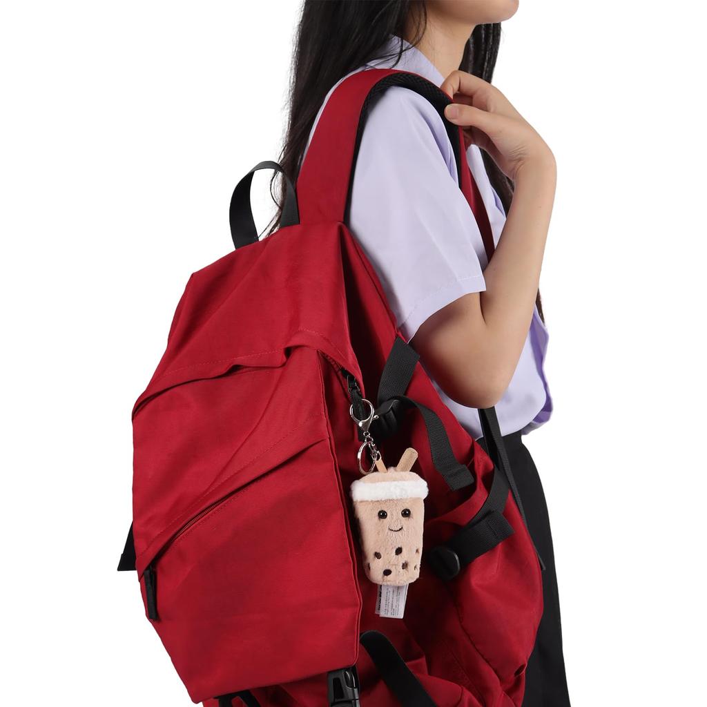 Apricot Lamb Bubble Tea Cute Soft Animal Keychain Plush Toy, Suitable for Men and Women, Backpack, Wallet, 10cm