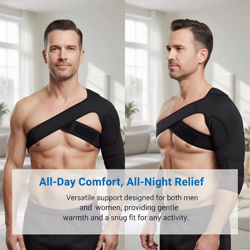 1Pcs Single Shoulder Support Self Heating Brace for Pain Relief Adjustable Heat Massager for Sports Physical Therapy