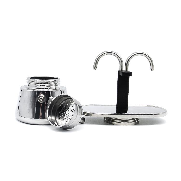 Edelstahl Moka Espresso-Kanne mit zwei Griffen
