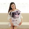 3D Cute Bend Dog Printed Throw Pillow Lifelike Animal Funny Dog Head Cosplay Children Favorite Toy Cushion For Home