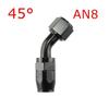 Universal AN4/AN6/AN8/AN10/AN12 Straight 0°/45°/90°/120° Degree Oil Fuel Swivel Hose End Fitting CPE Oil Hose End Adaptor Black
