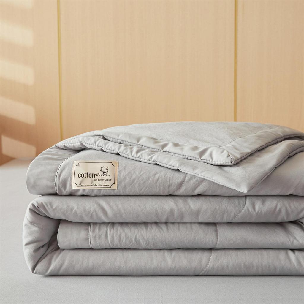 Muji-style Pure Cotton Summer Quilt – All-Cotton, Machine Washable Air Conditioning Quilt for Dorms