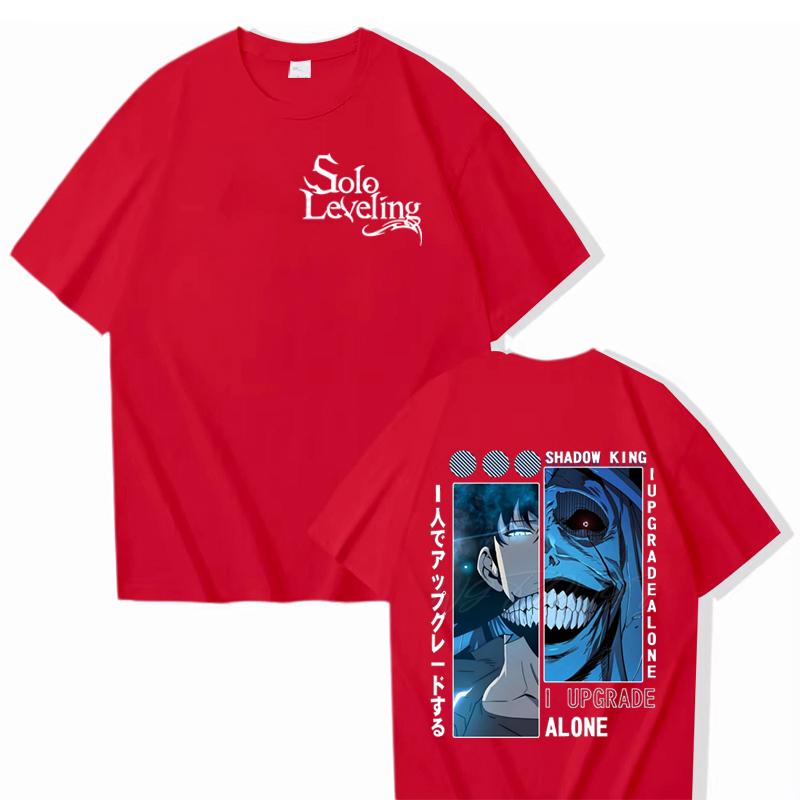 Anime Solo Leveling Cotton T-shirt Sung Jin-woo Print Men Women Clothes Solo Leveling Anime Manga Street Style Harajuku Male Top