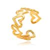 Adjustable Heart-Shaped Titanium Steel Ring - Fashionable Non-Fading Stainless Steel Jewelry for Women