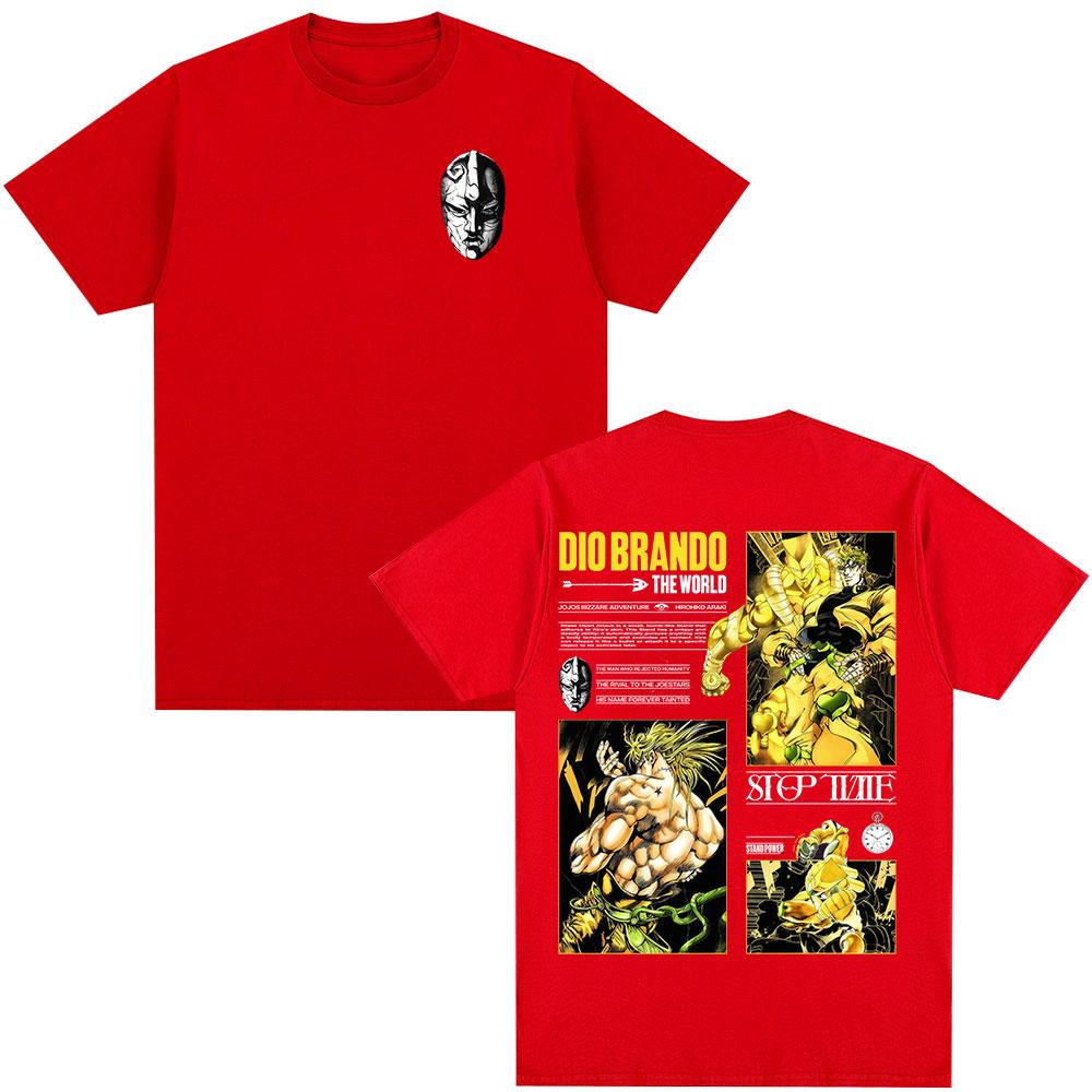 

Anime Jojo Bizarre Adventure Dio Brando The World T Shirts Unisexs Women Casual Cotton Short Sleeves Oversized Tshirts Streetwear S