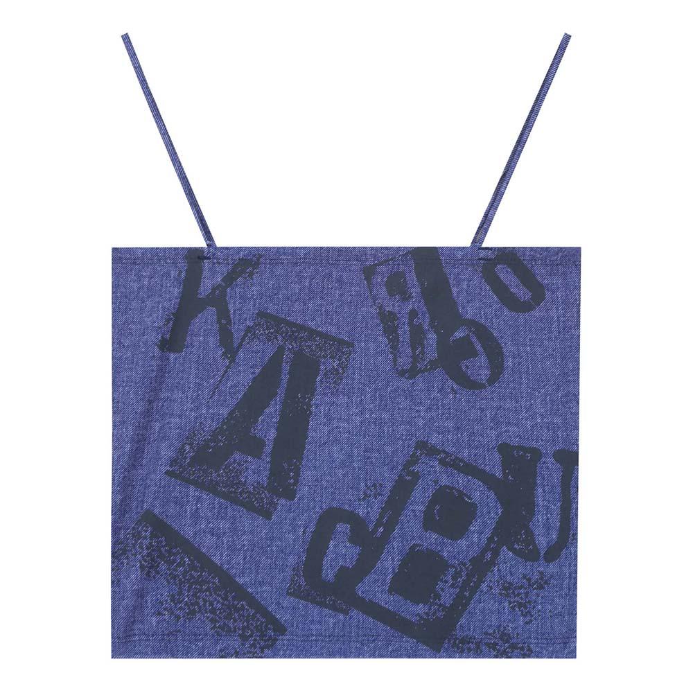 Burkeru Women S Artwork Crop Sleeveless Top Indigo Indigo_Xs