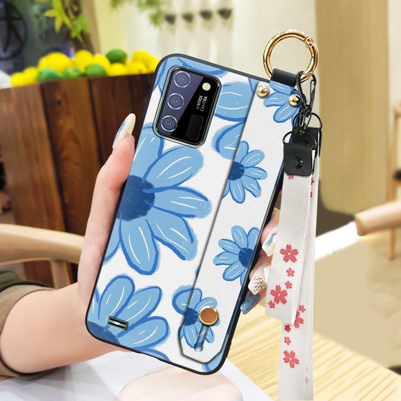 Phone Holder Kickstand Phone Case For Oukitel C25 Dirt-resistant Fashion Design Waterproof Wrist Strap Oil Painting Ring